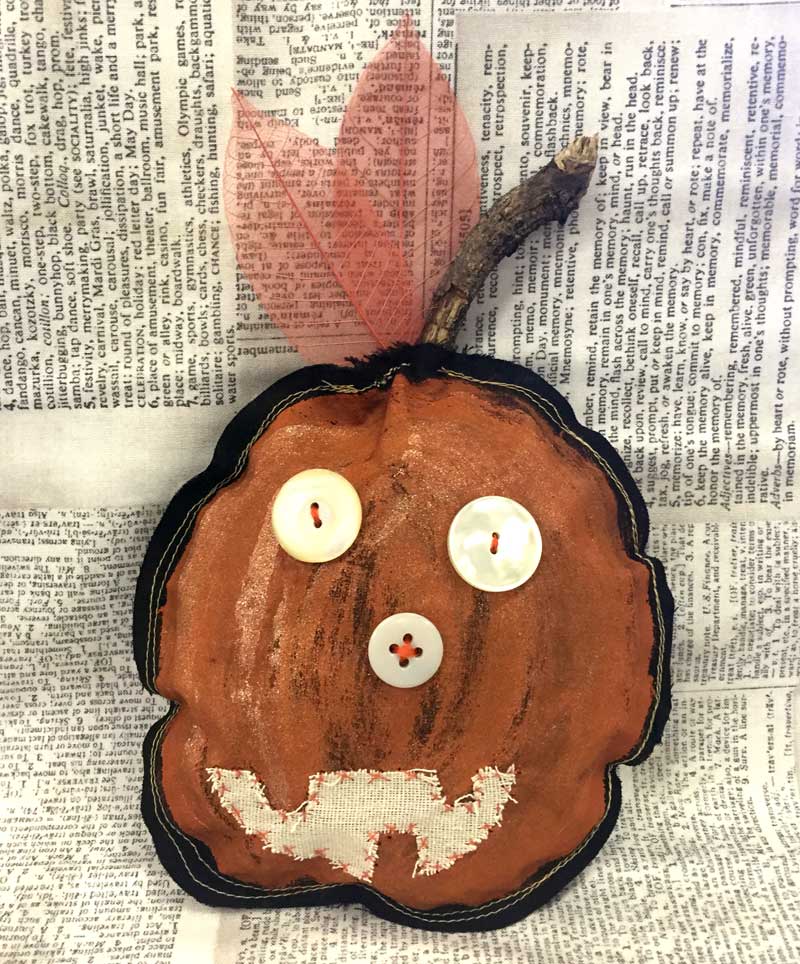 Mixed Media pumpkin created by Julie Middleton