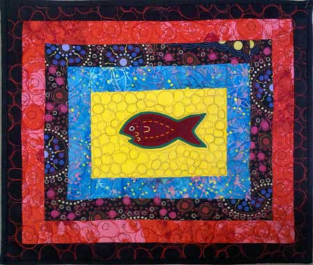 Fish Mola Art Quilt by Judy Gula