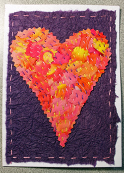 Stitched Pinked Heart Card
